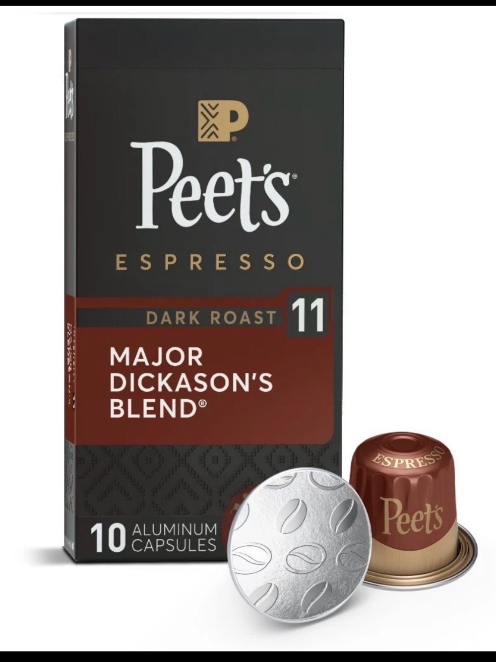Peet’s Major Dickason's Dark Roast Espresso Capsules - Intensity 11, 50 Count